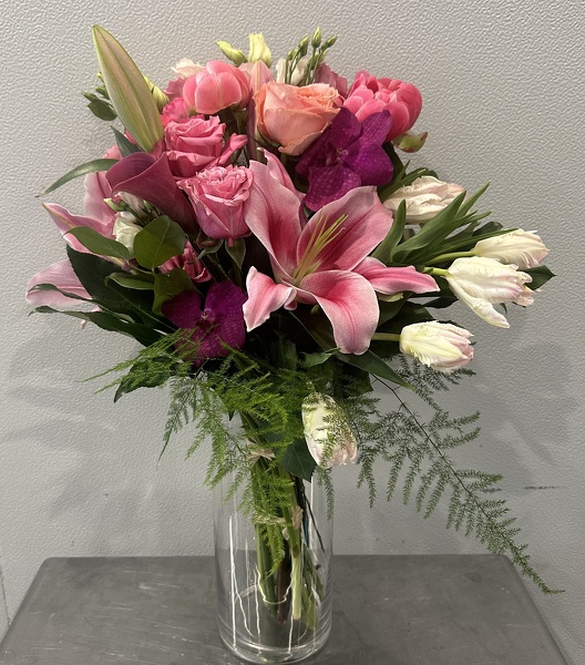Hand Tied Bouquet Pinks from Racanello Florist in Stamford, CT