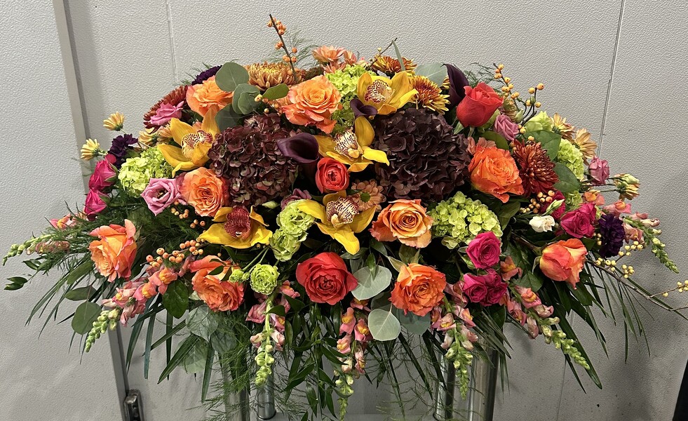 Rac's Classic Half Casket (Autumn) from Racanello Florist in Stamford, CT