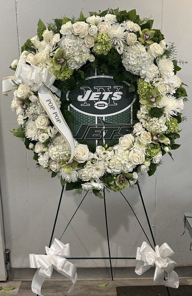 Custom Jets Wreath  from Racanello Florist in Stamford, CT