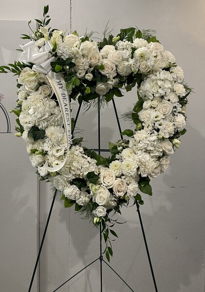 Racs White Garden Open Heart  from Racanello Florist in Stamford, CT