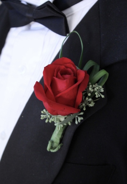 Red Rose Boutonniere from Racanello Florist in Stamford, CT